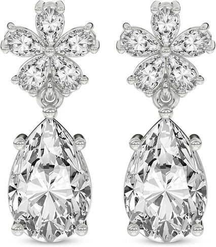 Lab Grown Diamond Dangle Fashion Earrings For Women | 1-6 Carat IGI Certified FG-VS Quality | 14K Gold Or Platinum | Friendly Diamonds in Saudi Arabia