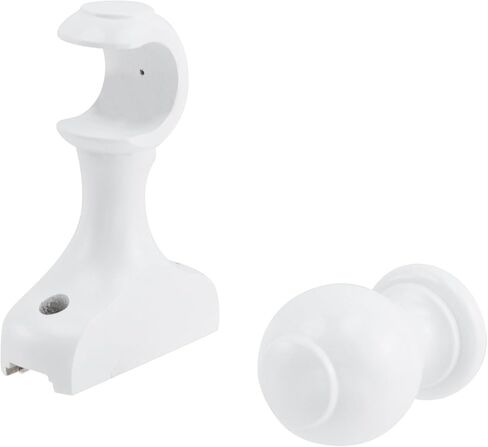 T Tulead 2 PCS قوس خشبي للستائر و 2 PCS Curtain Rod نهائيات فقط ، سرير قوس Dowel Post Finials لمكتب غرفة النوم (أبيض) in Kuwait
