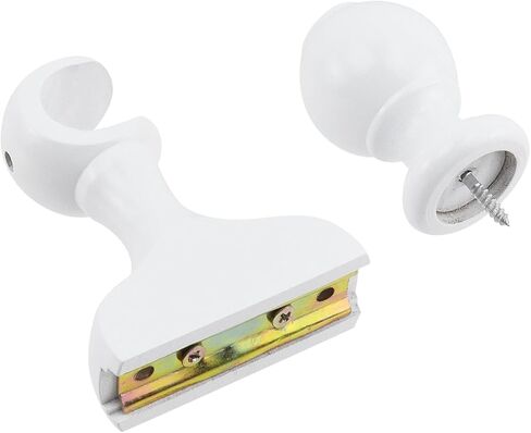 T Tulead 2 PCS قوس خشبي للستائر و 2 PCS Curtain Rod نهائيات فقط ، سرير قوس Dowel Post Finials لمكتب غرفة النوم (أبيض) in Kuwait