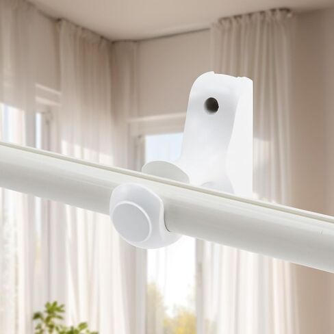 T Tulead 2 PCS قوس خشبي للستائر و 2 PCS Curtain Rod نهائيات فقط ، سرير قوس Dowel Post Finials لمكتب غرفة النوم (أبيض) in Kuwait