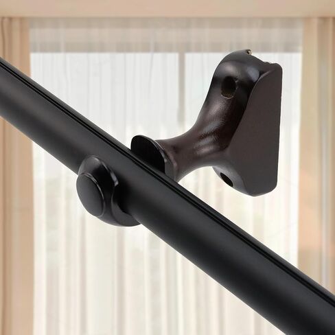 T Tulead 2 Pcs Wood Bracket for Curtain & 2 Pcs Curtain Rod Finials Ends Only, Dowel Bracket Bed Post Finials for Bedroom Office (White) in Saudi Arabia