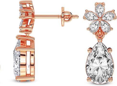 Lab Grown Diamond Dangle Fashion Earrings For Women | 1-6 Carat IGI Certified FG-VS Quality | 14K Gold Or Platinum | Friendly Diamonds in Saudi Arabia
