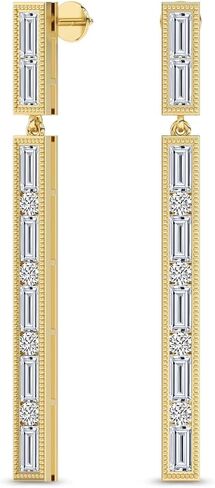 Lab Grown Diamond Dangle Fashion Earrings For Women | 1-6 Carat IGI Certified FG-VS Quality | 14K Gold Or Platinum | Friendly Diamonds in Saudi Arabia