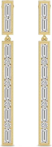 Lab Grown Diamond Dangle Fashion Earrings For Women | 1-6 Carat IGI Certified FG-VS Quality | 14K Gold Or Platinum | Friendly Diamonds in Saudi Arabia