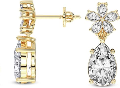 Lab Grown Diamond Dangle Fashion Earrings For Women | 1-6 Carat IGI Certified FG-VS Quality | 14K Gold Or Platinum | Friendly Diamonds in Saudi Arabia