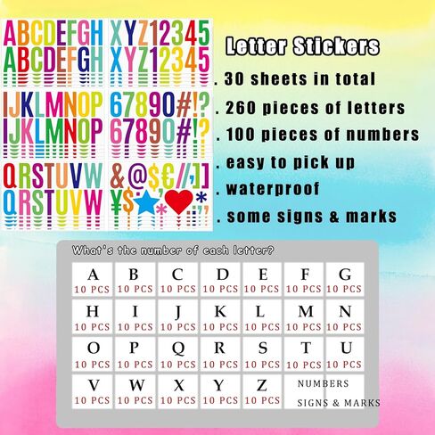Bemeol 500 Pieces 30 Sheets Large Letter Stickers 2.5 Inch Alphabet Letter Stickers Self Adhesive Letters for Bulletin Board Mailbox Door Classroom Home in Kuwait