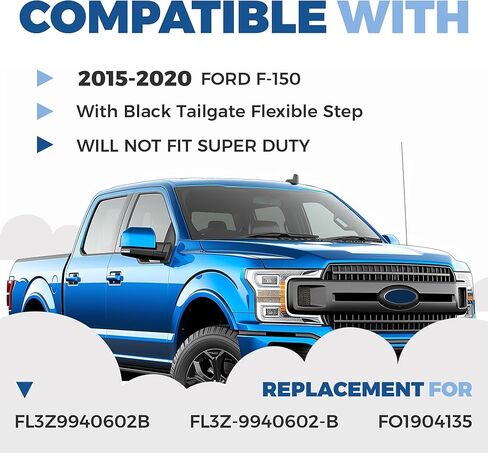 تقليم الباب الخلفي Ecotric Center متوافق مع 2015-2020 Ford F150 F-150 استبدال FL3Z9940602B FO1904135 مرنة CAP FLEX CAP TOP COPROTTOR in Saudi Arabia