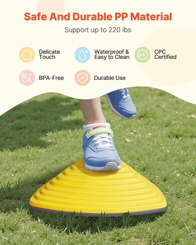 VEVOR Balance Stepping Stones for Kids, 10 PCS, Up to 220 lbs, Non-Slip Toddlers Sensory Stepping Stones, Obstacle Course Coordination Game Toys Indoor or Outdoor Play for Children Aged 3 4 5 6 7 8+ in Saudi Arabia