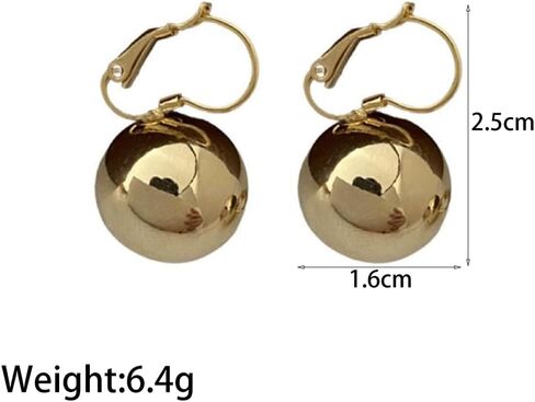 Chunky Gold Ball Hoop Earrings for Women Silver Round Ball Drop Dangle Earrings Lightweight Bead Dangling Earrings Jewelry Accessories for Her in Saudi Arabia