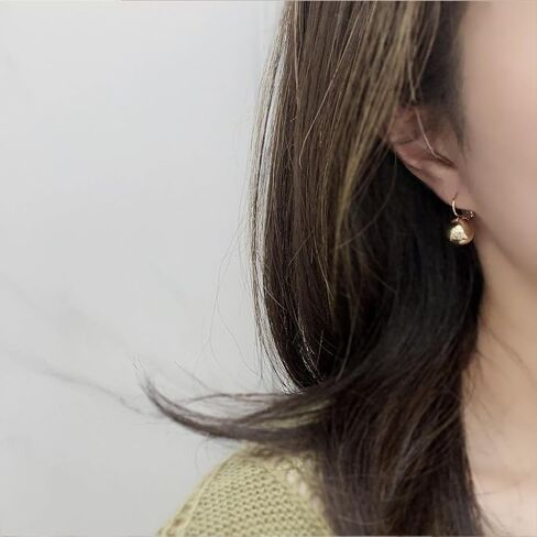 Chunky Gold Ball Hoop Earrings for Women Silver Round Ball Drop Dangle Earrings Lightweight Bead Dangling Earrings Jewelry Accessories for Her in Saudi Arabia