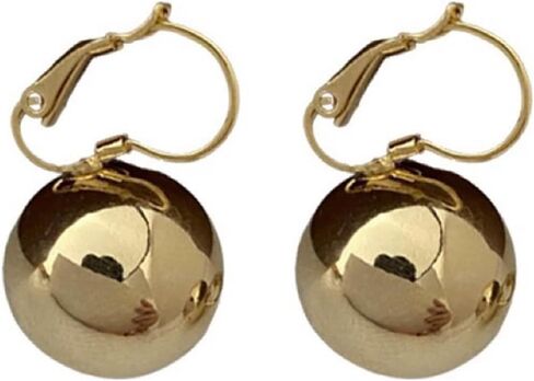 Chunky Gold Ball Hoop Earrings for Women Silver Round Ball Drop Dangle Earrings Lightweight Bead Dangling Earrings Jewelry Accessories for Her in Saudi Arabia