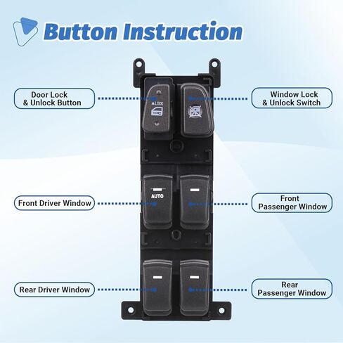 Power Main Window Switch Control Control متوافق مع 2009 2010 Hyundai Sonata Door Lock Controller Front Left Driver Side President OEM 93570-3K600 935703K600 641-51097L in Saudi Arabia