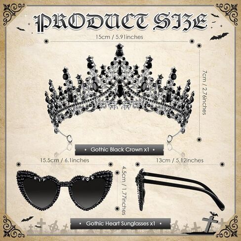 2 PCS RIP 20S قذرة 30 إكسسوارات ديكور حفلة عيد ميلاد للنساء ، التاج عيد ميلاد الثلاثين تيارا ونظارات شمسية القلب (قذرة 30) in Saudi Arabia