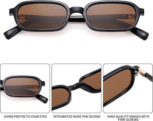 Retro Rectangle Sunglasses for Women - 90s Vintage Trendy Sun Glasses - UV400 Protection Sunnies in Kuwait