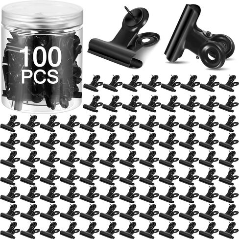 50 PCS PUSH PIN CLIPS Thumb Thumb With Clips Bulletin Board Pins with Office Office Home Cork Board Decoration ، No Hole for Art Work Photo Port Craft (Black) in Kuwait