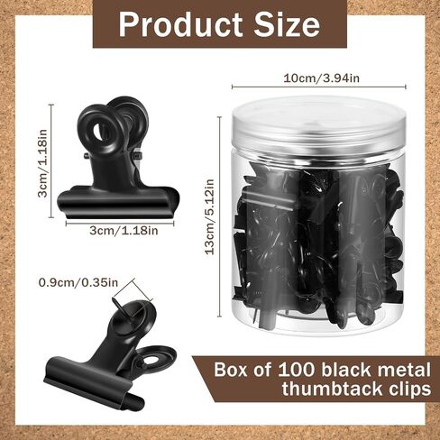 50 PCS PUSH PIN CLIPS Thumb Thumb With Clips Bulletin Board Pins with Office Office Home Cork Board Decoration ، No Hole for Art Work Photo Port Craft (Black) in Kuwait