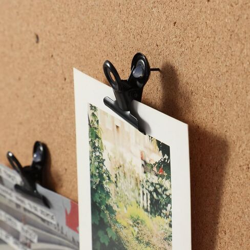 50 PCS PUSH PIN CLIPS Thumb Thumb With Clips Bulletin Board Pins with Office Office Home Cork Board Decoration ، No Hole for Art Work Photo Port Craft (Black) in Kuwait