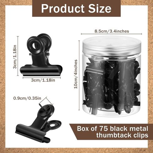 50 PCS PUSH PIN CLIPS Thumb Thumb With Clips Bulletin Board Pins with Office Office Home Cork Board Decoration ، No Hole for Art Work Photo Port Craft (Black) in Kuwait