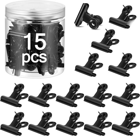 50 PCS PUSH PIN CLIPS Thumb Thumb With Clips Bulletin Board Pins with Office Office Home Cork Board Decoration ، No Hole for Art Work Photo Port Craft (Black) in Kuwait