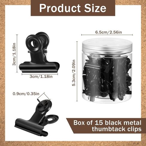 50 PCS PUSH PIN CLIPS Thumb Thumb With Clips Bulletin Board Pins with Office Office Home Cork Board Decoration ، No Hole for Art Work Photo Port Craft (Black) in Kuwait