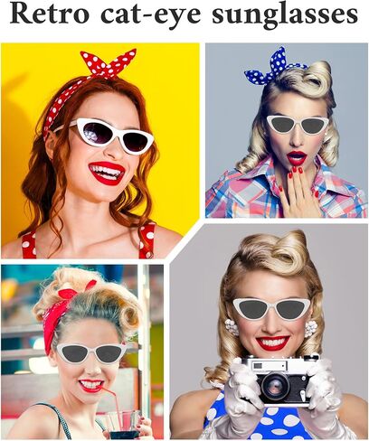 Plulon Retro ضيق Cat العين النظارات الشمسية للنساء الرجال خمر نظارة شمسية نسائية القط نظارات العين المرحات الرجعية كاتيب الشمس in Kuwait