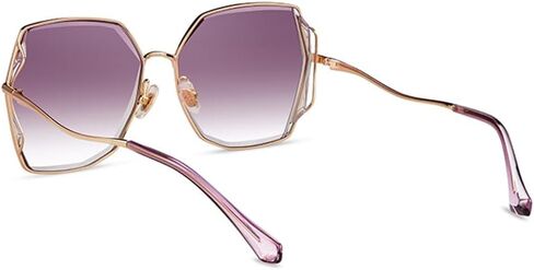 HEPTICS Oversized Butterfly Sunglasses, Purple Gradient Lens, Gold Metal Frame, UV400 Protection,Trendy Sunglasses for Women in Saudi Arabia