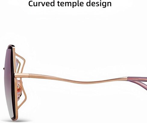 HEPTICS Oversized Butterfly Sunglasses, Purple Gradient Lens, Gold Metal Frame, UV400 Protection,Trendy Sunglasses for Women in Saudi Arabia