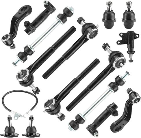 4WD Front Upper Lower Ball Joints + Sway Bar End Links + Tie Rods + Adjusting Sleeves + Pitman/Idler Arm Suspension Kit for 1995-2000 Chevrolet GMC K1500/K2500 Suburban Tahoe Yukon (15pc) in Saudi Arabia