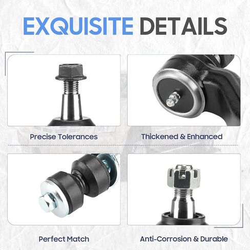 4WD Front Upper Lower Ball Joints + Sway Bar End Links + Tie Rods + Adjusting Sleeves + Pitman/Idler Arm Suspension Kit for 1995-2000 Chevrolet GMC K1500/K2500 Suburban Tahoe Yukon (15pc) in Saudi Arabia