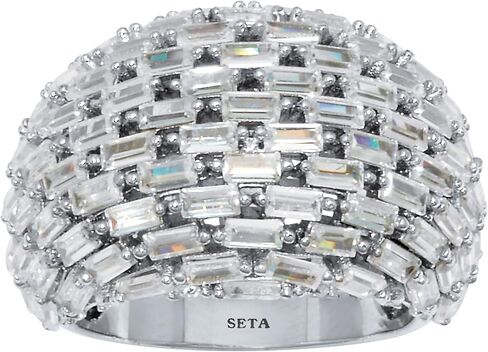 Palm Beach Jewelry 6.06 TCW Cubic Zirconia Silvertone Dome Ring in Saudi Arabia