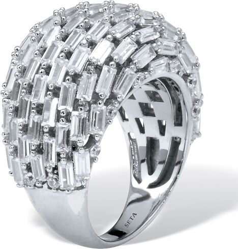Palm Beach Jewelry 6.06 TCW Cubic Zirconia Silvertone Dome Ring in Saudi Arabia
