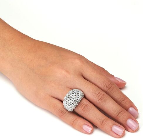 Palm Beach Jewelry 6.06 TCW Cubic Zirconia Silvertone Dome Ring in Saudi Arabia