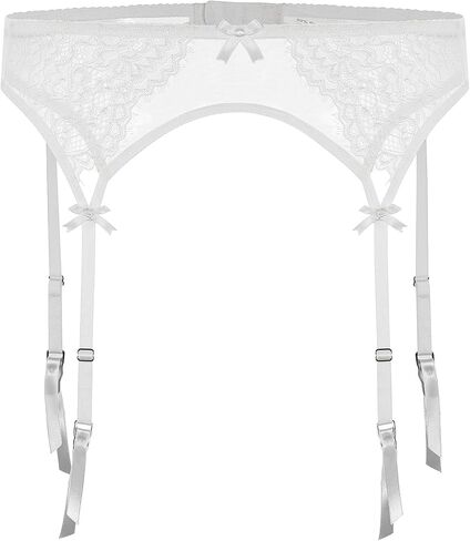 Lace Garter Belt with Metal Clips, Black Mesh Suspender Belt for Thigh Highs, 4 Straps in Saudi Arabia