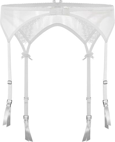 Lace Garter Belt with Metal Clips, Black Mesh Suspender Belt for Thigh Highs, 4 Straps in Saudi Arabia