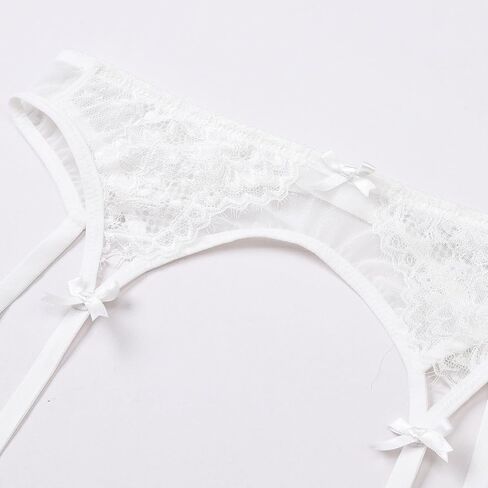 Lace Garter Belt with Metal Clips, Black Mesh Suspender Belt for Thigh Highs, 4 Straps in Saudi Arabia