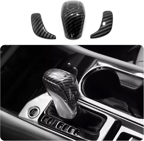 Car Accessories Fit for Nissan Altima 2019 2020 2021 2022 2023 2024 2025 Interior Gear Shift Knob Decoration Cover Trim Sticker (Carbon Fiber Style) 3PCS ABS in Saudi Arabia