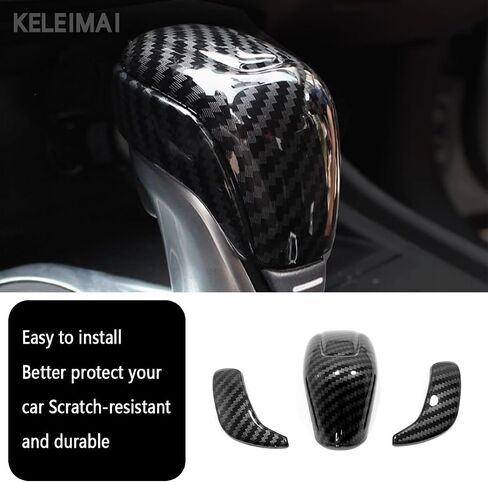 Car Accessories Fit for Nissan Altima 2019 2020 2021 2022 2023 2024 2025 Interior Gear Shift Knob Decoration Cover Trim Sticker (Carbon Fiber Style) 3PCS ABS in Saudi Arabia