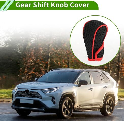 Universal Gear Shift Knob Cover Stick Shifting Handle Protector Automotive Fabric 1PcS Anti-Slip Black in Saudi Arabia