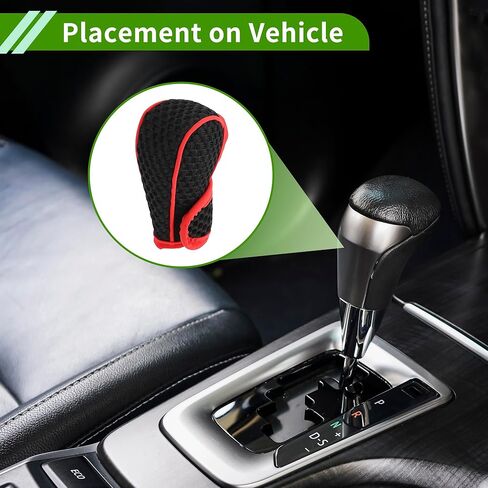 Universal Gear Shift Knob Cover Stick Shifting Handle Protector Automotive Fabric 1PcS Anti-Slip Black in Saudi Arabia