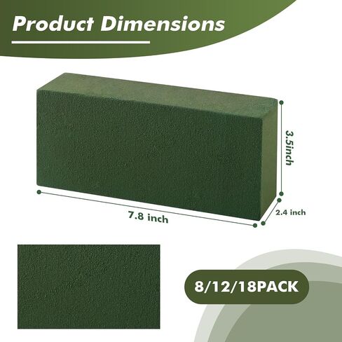 24 Pcs Floral Foam Blocks for Fresh & Artificial Flowers, 5.5" L x 3.1" W x 1.7" H Wet & Dry Green Flower Foam for Indoor Outdoor Floral Arrangements, Foam Bricks for Wedding, Birthdays, Home Décor in Saudi Arabia