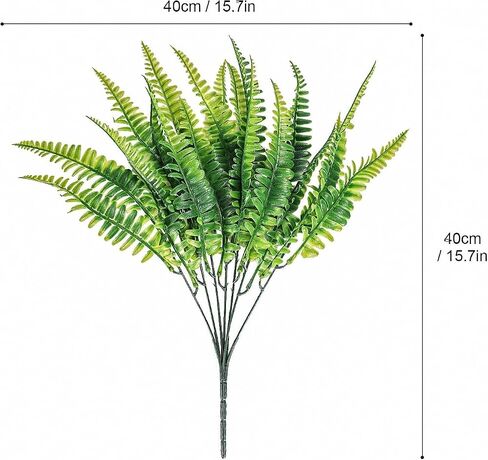24 Bundles Fall Artificial Boston Fern Plants Bushes Artificial Shrubs Greenery for House Plastic Outdoor UV Garden Resistant Office Garden Indoor Decor in Kuwait