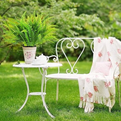24 Bundles Fall Artificial Boston Fern Plants Bushes Artificial Shrubs Greenery for House Plastic Outdoor UV Garden Resistant Office Garden Indoor Decor in Kuwait