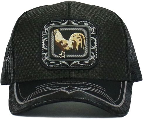Rooster Straw Cap Mexico Style Western Trucker Mesh Snapback Curved Bill Baseball Cap in Kuwait