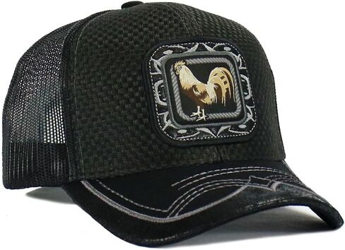 Rooster Straw Cap Mexico Style Western Trucker Mesh Snapback Curved Bill Baseball Cap in Kuwait