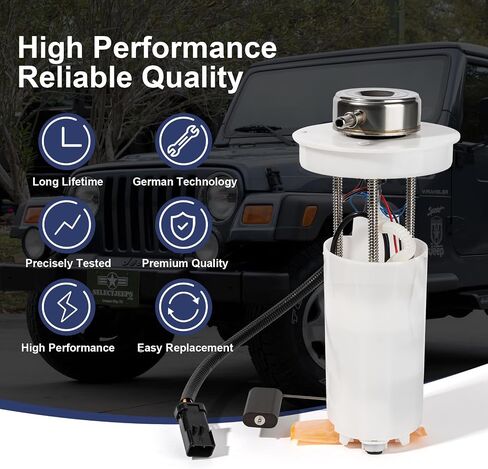 Fuel Pump Module Assembly Compatible with 1997 1998 1999 2000 2001 2002 Jeep TJ Wrangler L4 2.5L L6 4.0L 19 Gallon Tank Only Gas Replace E7115MN E7115M VANBOL0156 with Sending Unit O-ring in Saudi Arabia