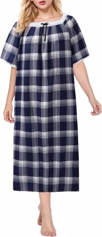 زائد حجم ثوب النوم للنساء الأزهار المطبوعة الأكمام قصيرة القوس التعادل الكفة الدانتيل وملابس نوم العنق in Kuwait