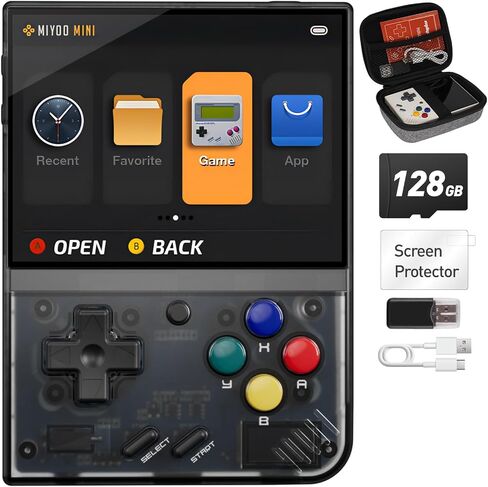 Miyoo Mini Plus 128GB Retro Game Console – Handheld Portable Gaming System, 3.5" HD Screen, Long Battery Life, Supports Multiple Emulator Formats for Retro Gaming (Purple 128G) in Saudi Arabia