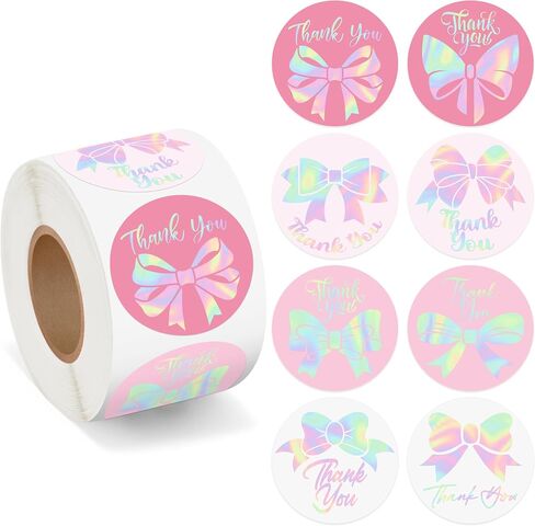 500Pcs Smile Thank You Stickers Roll Holographic Pastel Adhesive Labels for Small Business Packing Envelope Seals Handmade Crafts Gift Wedding Baby Shower Party Favors Greeting Cards, 1.5 Inch in Saudi Arabia