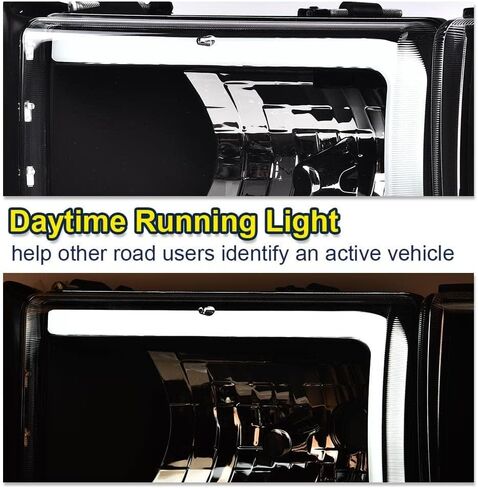 Cheda Headlight ، متوافق مع 1994 1995 1996 1997 1998 1999 2000 2001 2002 Dodge Ram 1500 2500 3500 Black Housing Corner Corner Lamps （عدسة واضحة Clear） in Saudi Arabia