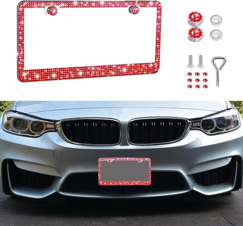 إطار لوحة ترخيص بلينغ سيارة ، غطاء رخصة الفولاذ المقاوم للصدأ من الفولاذ المقاوم للصدأ ، العالمي لمعظم السيارات ، سيارات الدفع الرباعي ، المركبات مع مجموعة المسمار ، إكسسوارات السيارات للنساء (الأرجواني ، 1pcs) in Kuwait